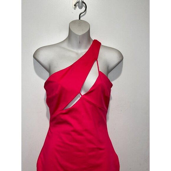 Superdown Maliya One Shoulder Mini Dress in Neon Pink  Size XS - Picture 4 of 9